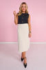 SSYS Jules Pencil Midi Skirt In Ivory