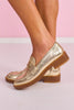 Chinese Laundry Gold Metallic Loafers
