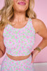 SSYS Light Blue Blossoms Compression Sports Bra