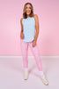 SSYS Eyelet Muscle Tank Active Top In Blue