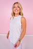 SSYS Eyelet Muscle Tank Active Top In White