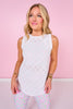 SSYS Eyelet Muscle Tank Active Top In White