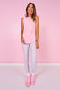 SSYS Eyelet Muscle Tank Active Top In Pink