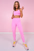 SSYS Pink Gingham Inset Pink High Waist Leggings