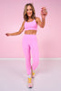 SSYS Pink Gingham Inset Pink High Waist Leggings