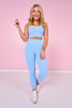 SSYS Blue Gingham Inset Blue High Waist Leggings