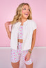 SSYS Cropped Cap Sleeve Sweatshirt Jacket In White