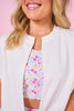 SSYS Cropped Cap Sleeve Sweatshirt Jacket In White
