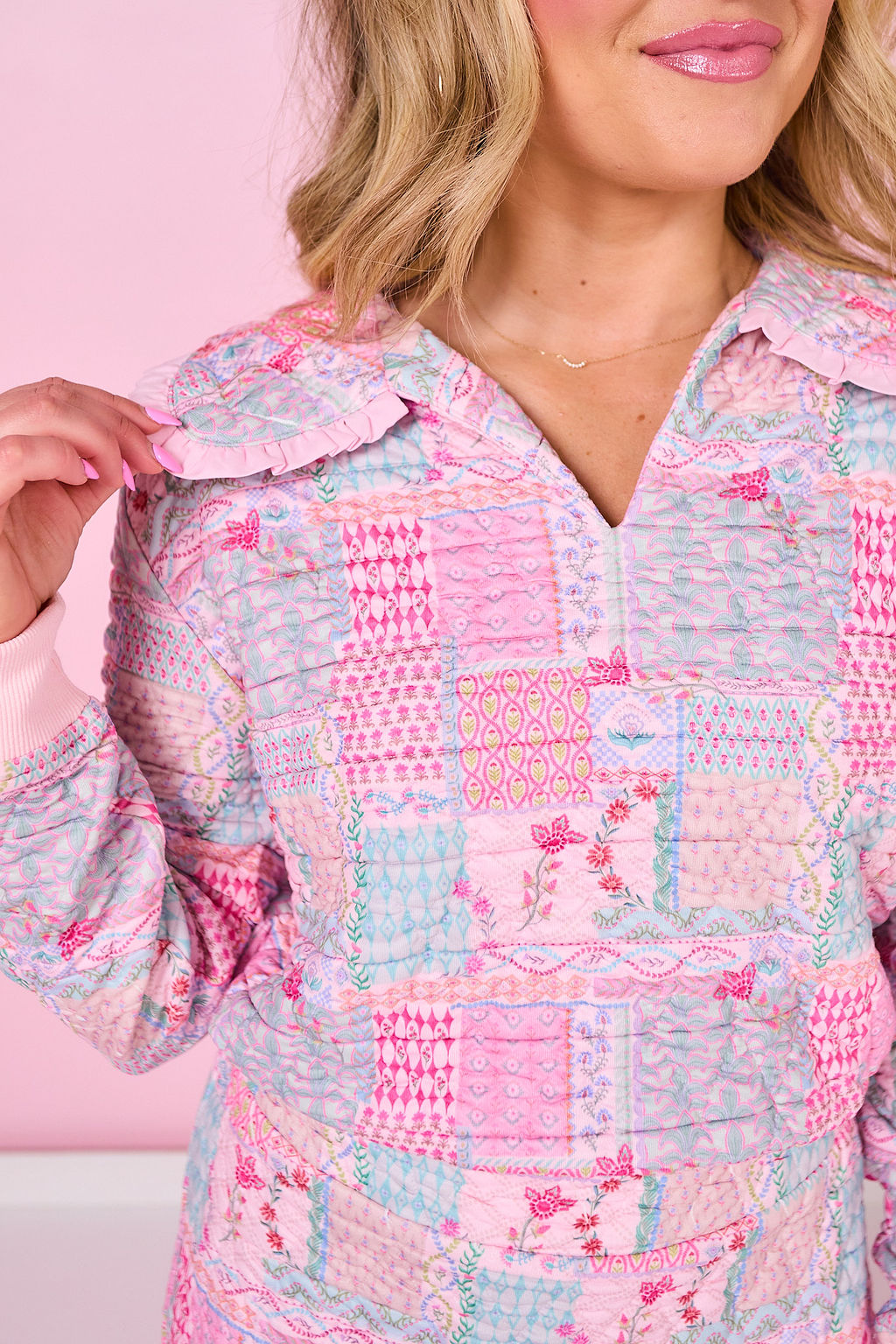 SSYS Pastel Mixed Print Quilted Skort Set