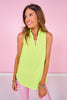 SSYS Signature Green Sleeveless Frill V Neck Active Top