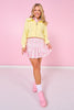 SSYS Lucy Lightweight Full Zip Scallop Collar In Butter Yellow