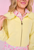 SSYS Lucy Lightweight Full Zip Scallop Collar In Butter Yellow
