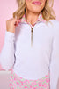 SSYS Long Sleeve Quarter Zip Top In White