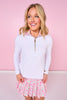 SSYS Long Sleeve Quarter Zip Top In White