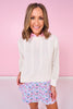 SSYS Henley Open Weave Long Sleeve Sweater In White