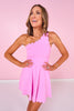 SSYS Scallop One Shoulder Dress In Pink