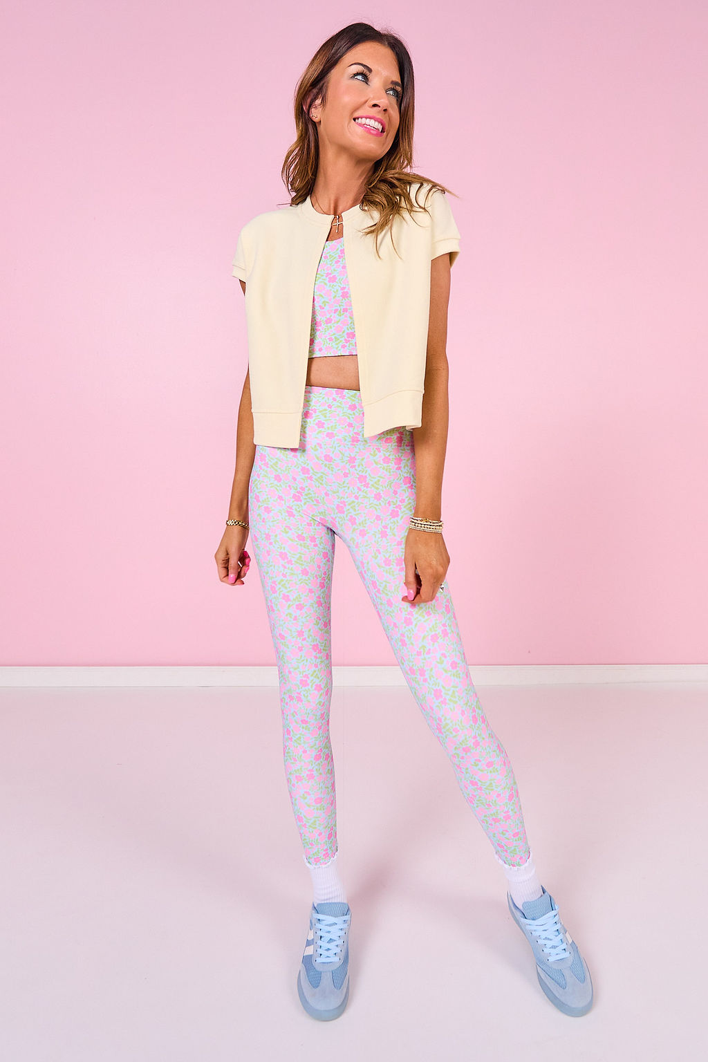 SSYS Cropped Cap Sleeve Sweatshirt Jacket In Butter