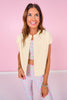 SSYS Cropped Cap Sleeve Sweatshirt Jacket In Butter