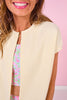 SSYS Cropped Cap Sleeve Sweatshirt Jacket In Butter
