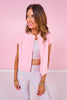 SSYS Cropped Cap Sleeve Sweatshirt Jacket In Pink