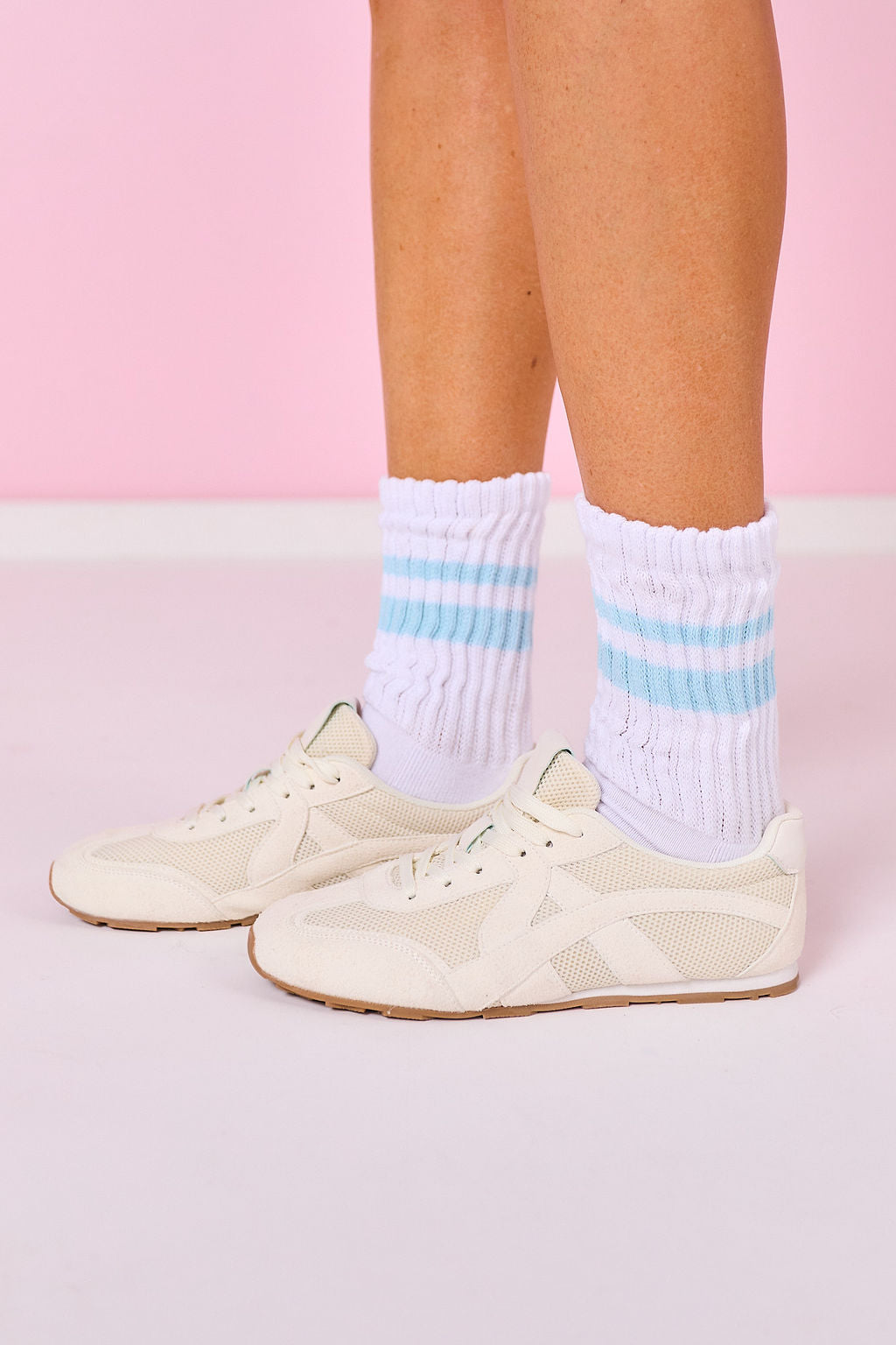 SSYS Light Blue Stripe Chunky Knit Socks