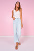 Mica High Rise Wide Leg Cropped Raw Hem Jeans