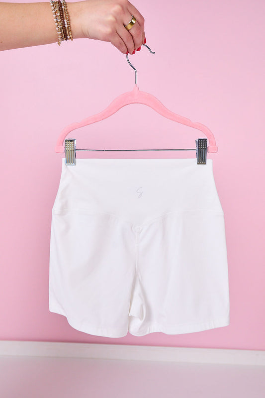 SSYS 3" White Biker Shorts