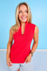 SSYS Elle High Neck Top In Red *FINAL SALE*