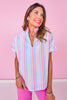 SSYS Susie Short Sleeve Striped Top In Pink Stripe