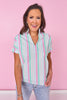 SSYS Susie Short Sleeve Striped Top In Lavender Stripe