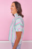 SSYS Susie Short Sleeve Striped Top In Lavender Stripe