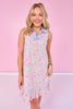 SSYS Sawyer Sleeveless Collared Neck Dress In Periwinkle Blooms