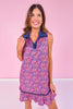 SSYS Sawyer Sleeveless Collared Neck Dress In Navy Floral