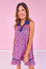 SSYS Sawyer Sleeveless Collared Neck Dress In Navy Floral