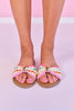 Pink Contrast Crochet Strap Sandals