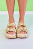 Shu Shop Multi Woven Bamboo Buckle Platform Slides