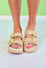 Shu Shop Multi Woven Bamboo Buckle Platform Slides