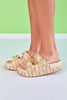 Shu Shop Multi Woven Bamboo Buckle Platform Slides