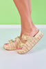 Shu Shop Multi Woven Bamboo Buckle Platform Slides