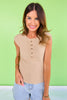 SSYS Cece Knit Cap Sleeve Top In Taupe