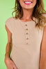 SSYS Cece Knit Cap Sleeve Top In Taupe