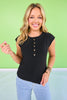 SSYS Cece Knit Cap Sleeve Top In Black