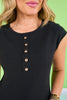 SSYS Cece Knit Cap Sleeve Top In Black