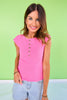 SSYS Cece Knit Cap Sleeve Top In Bubblegum