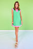 SSYS Green and Baby Pink Cap Sleeve Colorblock Air Dress