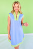 SSYS Cornflower and Lime Cap Sleeve Colorblock Air Dress