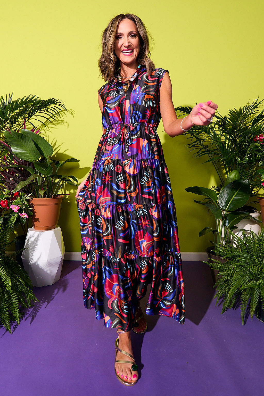 SSYS Rowe Dress In Midnight Palms