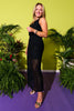 SSYS Hudson Button Halter Top Set In Black