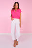 SSYS Erica Everyday Poplin Top In Hot Pink