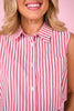SSYS Collins Preppy Stripe Sleeveless Top In Red